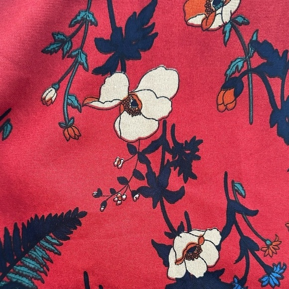 Femme Fatale  Italy red floral ruffle dress midi SZ M - Picture 10 of 10